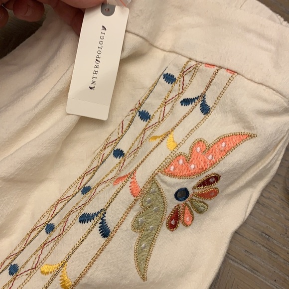 Anthropologie embroidered straight leg pants size med new with tags - Picture 8 of 12
